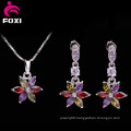 Colorful Flower Design Zircon Jewelry Sets for Adults Daily Wear